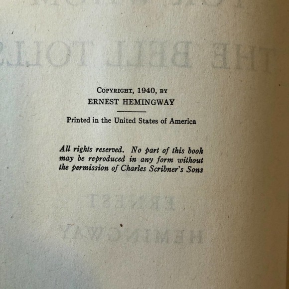 For Whom The Bell Tolls by Ernest Hemingway 1946 - Picture 4 of 5